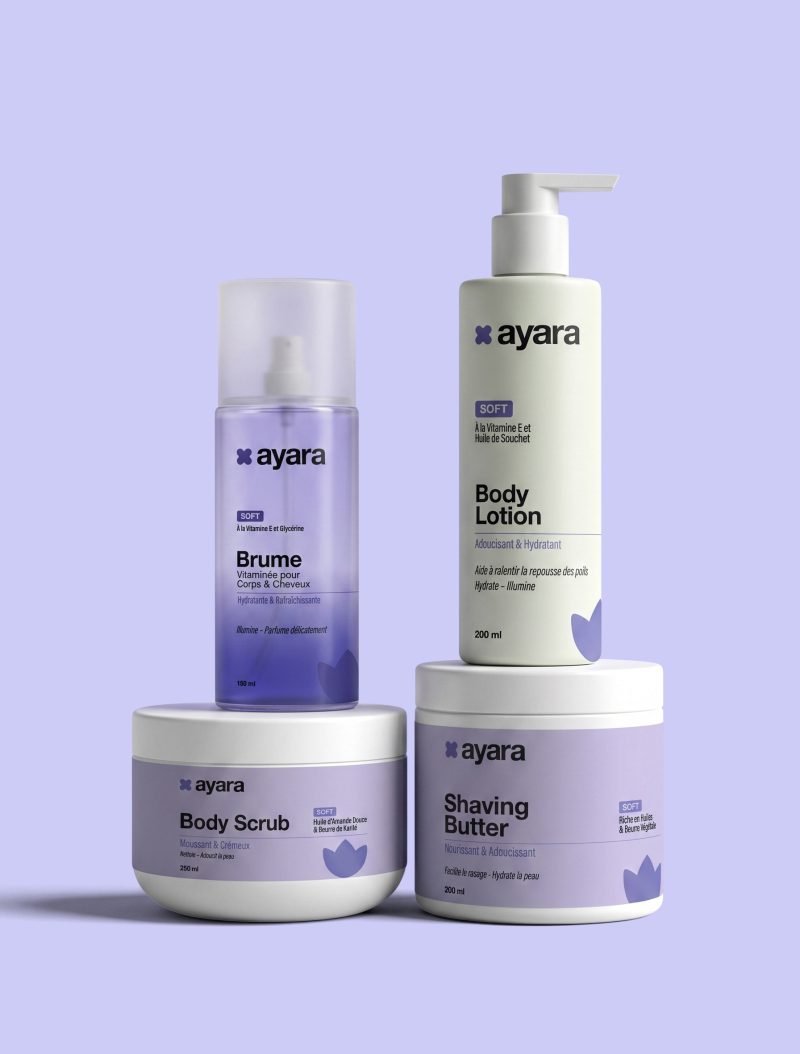 Coffret Ayara Soft — lotion, gommage, beurre à raser et brume